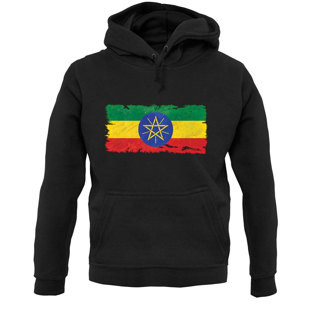 Ethiopia Grunge Style Flag Unisex Hoodie