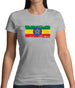 Ethiopia Grunge Style Flag Womens T-Shirt