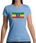 Ethiopia Grunge Style Flag Womens T-Shirt