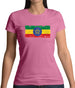 Ethiopia Grunge Style Flag Womens T-Shirt