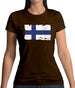 Finland Grunge Style Flag Womens T-Shirt