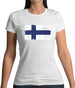 Finland Grunge Style Flag Womens T-Shirt