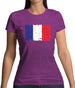 France Grunge Style Flag Womens T-Shirt