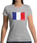 France Grunge Style Flag Womens T-Shirt