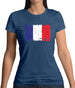 France Grunge Style Flag Womens T-Shirt