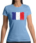 France Grunge Style Flag Womens T-Shirt