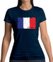 France Grunge Style Flag Womens T-Shirt