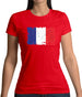 France Grunge Style Flag Womens T-Shirt