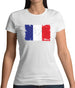 France Grunge Style Flag Womens T-Shirt