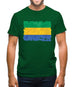 Gabon Grunge Style Flag Mens T-Shirt