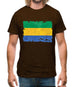 Gabon Grunge Style Flag Mens T-Shirt