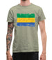 Gabon Grunge Style Flag Mens T-Shirt