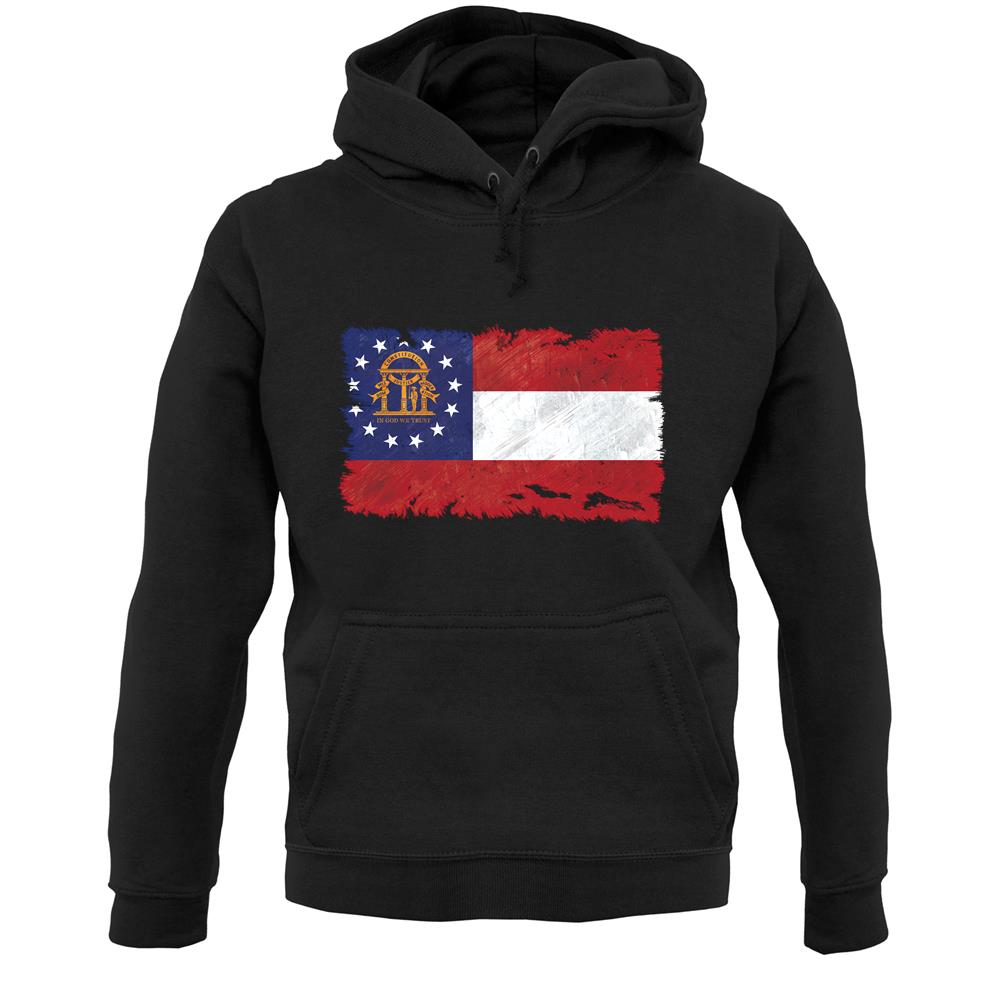 Georgia Grunge Style Flag Unisex Hoodie