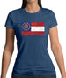 Georgia Grunge Style Flag Womens T-Shirt