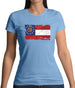 Georgia Grunge Style Flag Womens T-Shirt