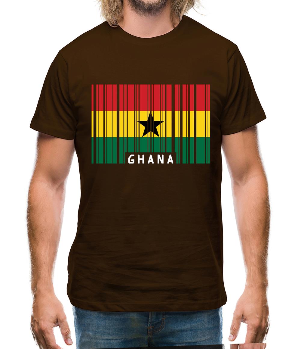 Ghana Barcode Style Flag Mens T-Shirt