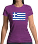 Greece Grunge Style Flag Womens T-Shirt