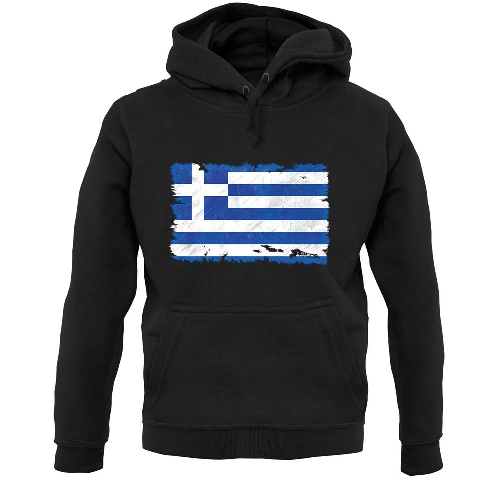 Greece Grunge Style Flag Unisex Hoodie