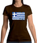 Greece Grunge Style Flag Womens T-Shirt