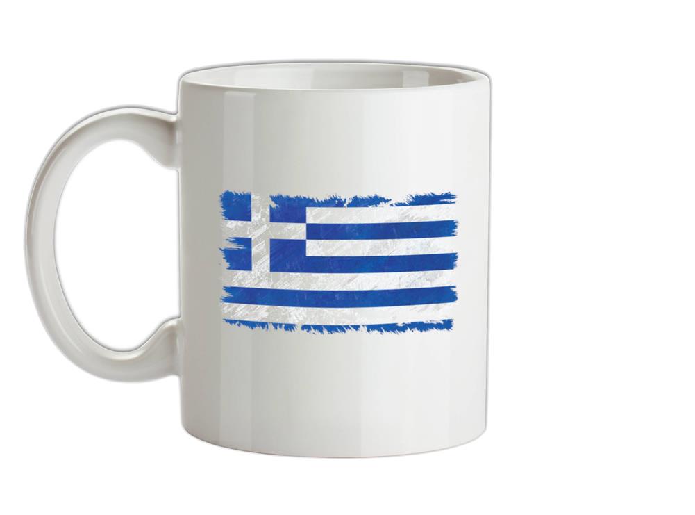 Greece Grunge Style Flag Ceramic Mug