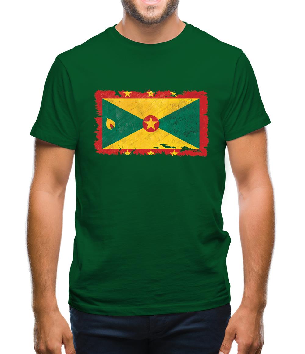 Grenada Grunge Style Flag Mens T-Shirt