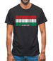 Hungary Barcode Style Flag Mens T-Shirt