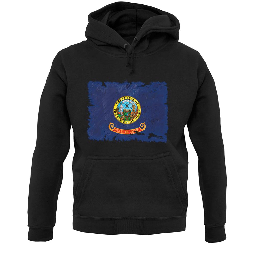 Idaho Grunge Style Flag Unisex Hoodie