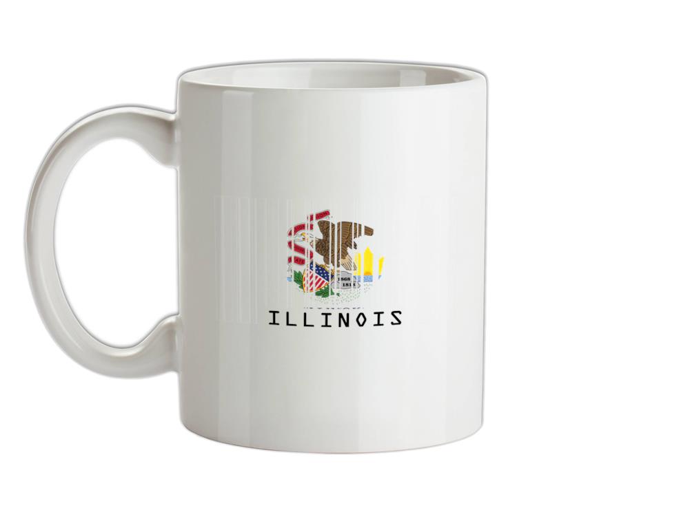 Illinois Barcode Style Flag Ceramic Mug