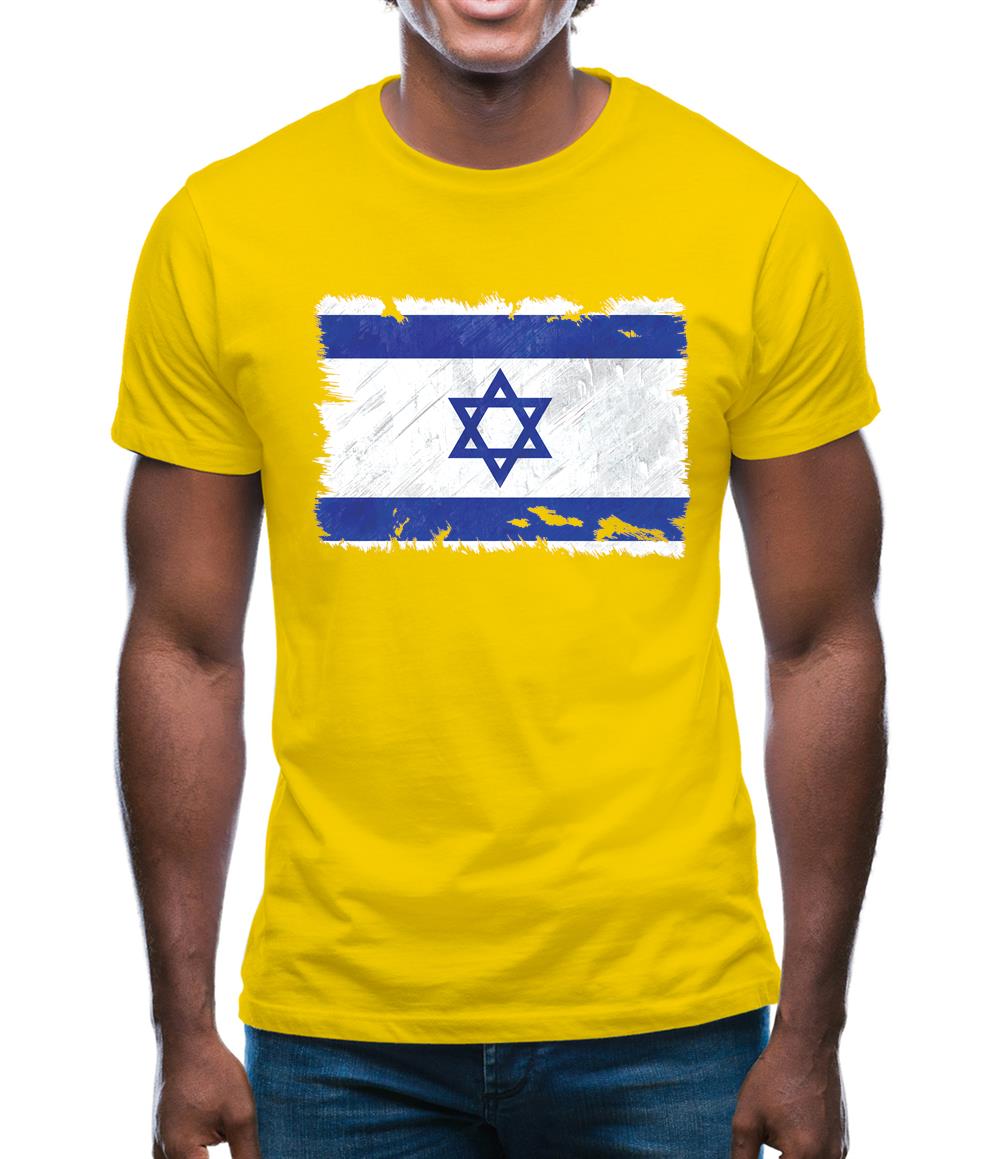 Israel Grunge Style Flag Mens T-Shirt