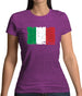 Italy Grunge Style Flag Womens T-Shirt