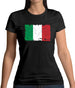 Italy Grunge Style Flag Womens T-Shirt