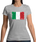 Italy Grunge Style Flag Womens T-Shirt