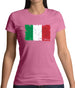 Italy Grunge Style Flag Womens T-Shirt