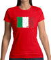 Italy Grunge Style Flag Womens T-Shirt