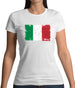 Italy Grunge Style Flag Womens T-Shirt