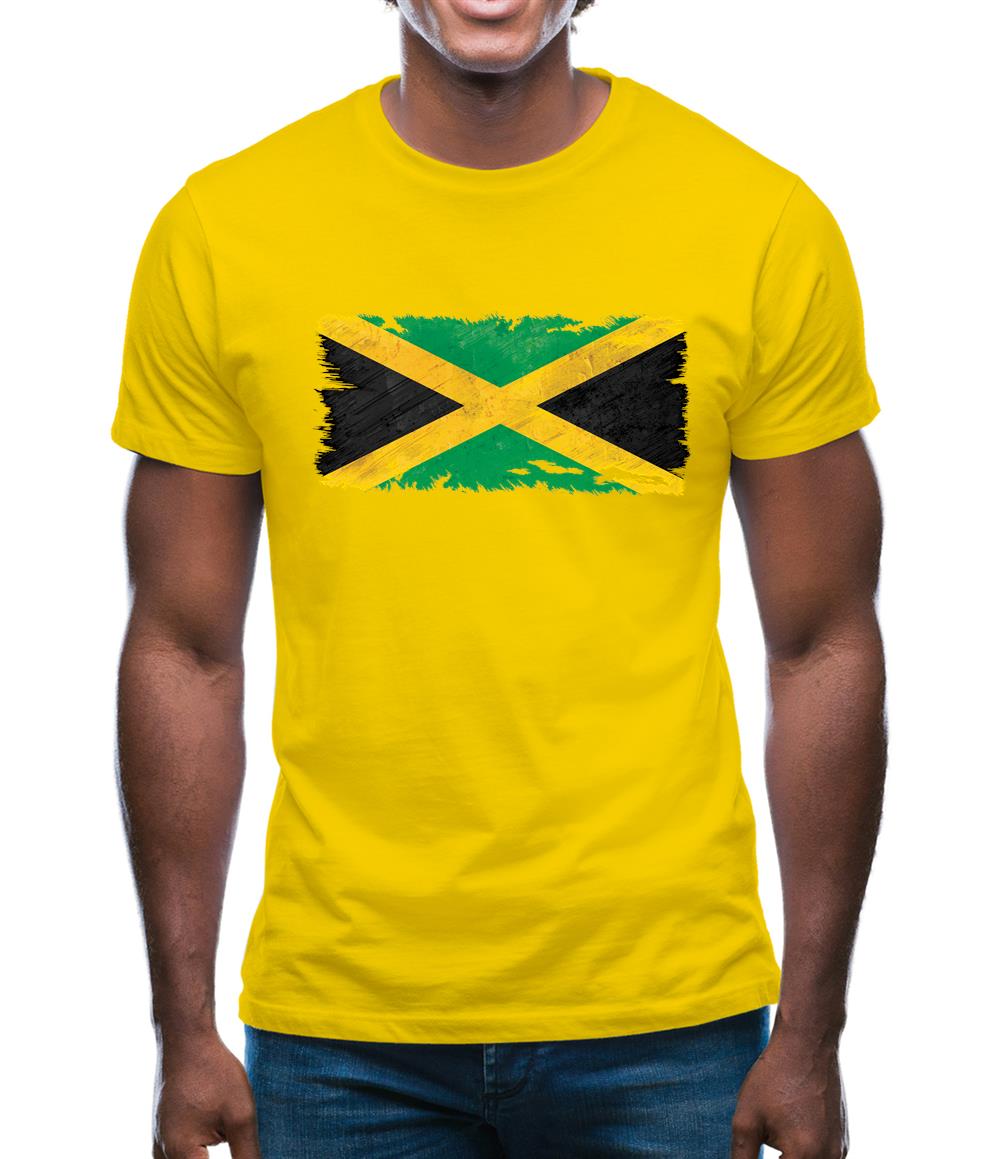 Jamaica Grunge Style Flag Mens T-Shirt