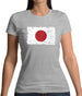 Japan Grunge Style Flag Womens T-Shirt