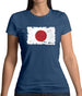 Japan Grunge Style Flag Womens T-Shirt