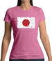 Japan Grunge Style Flag Womens T-Shirt