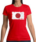 Japan Grunge Style Flag Womens T-Shirt