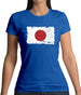 Japan Grunge Style Flag Womens T-Shirt