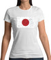 Japan Grunge Style Flag Womens T-Shirt