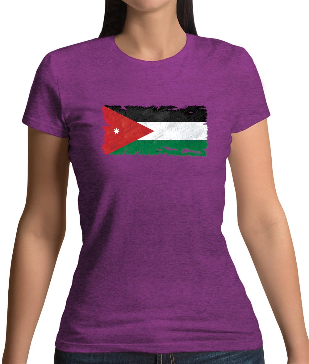 Jordan Grunge Style Flag Womens T-Shirt