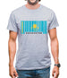 Kazakhstan Barcode Style Flag Mens T-Shirt