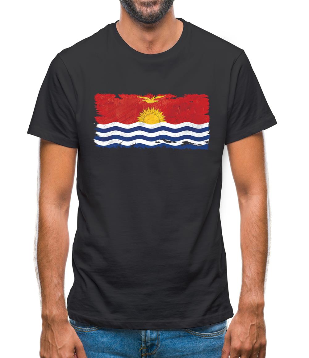 Kiribati Grunge Style Flag Mens T-Shirt