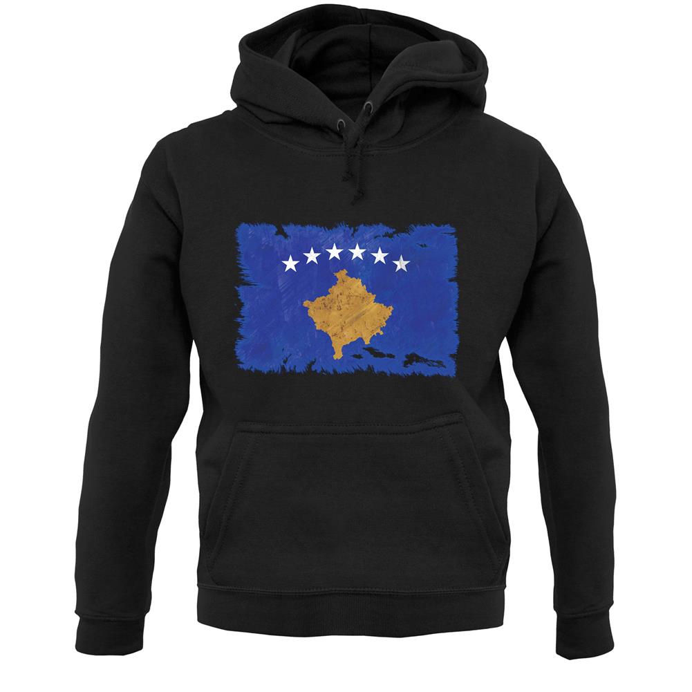 Kosovo Grunge Style Flag Unisex Hoodie