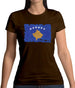 Kosovo Grunge Style Flag Womens T-Shirt