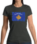 Kosovo Grunge Style Flag Womens T-Shirt