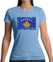 Kosovo Grunge Style Flag Womens T-Shirt