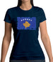 Kosovo Grunge Style Flag Womens T-Shirt